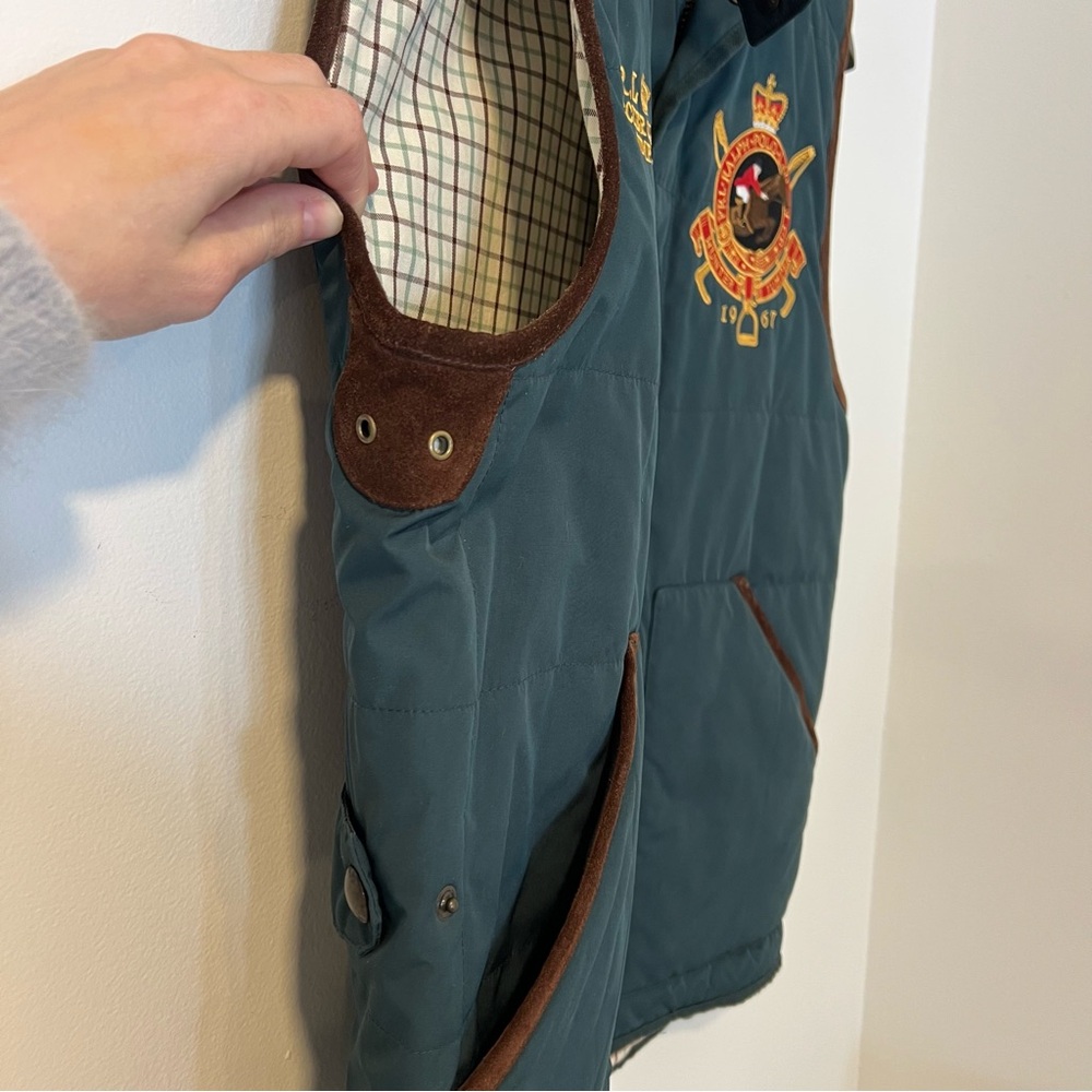 Vintage Polo Ralph Lauren Bleecker Vest Men’s Small Green Hunter Jumper Logo - Picture 7 of 16